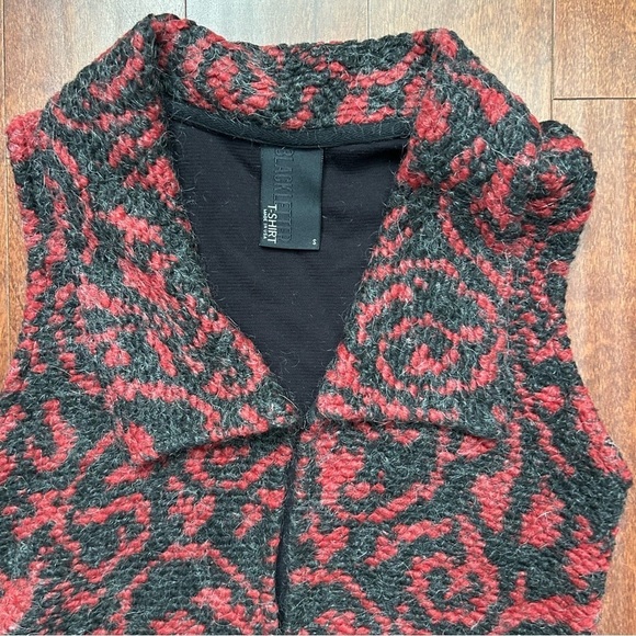 Anthropologie Asymmetrical Wool Blend Red and Black Sleeveless Vest Top, Size S - Picture 2 of 11